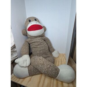 Sock Money Jumbo 25 In Seated  Position Stuffed Animal Brown Red Mouth Whitehand